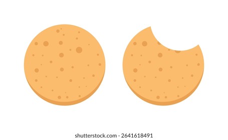 Set of chocolate chip cookie dessert. cartoon chocolate chip. bakery, breakfast or snack. vector illustration