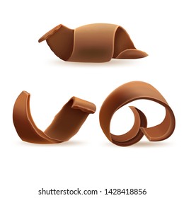 Set Chocolate chips for decorating desserts, vector.