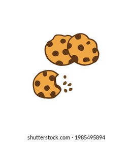 ilustración de la cookie de chocolate sobre fondo blanco. postre dulce. vector dibujado a mano.