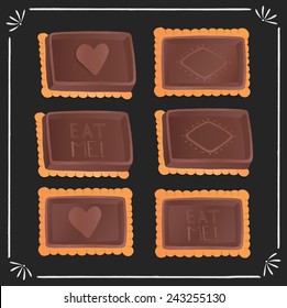 Set of chocolate cookies.