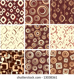 Set chocolate and cream textures. Vector.