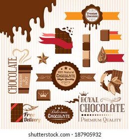 Set of chocolate decorative elements