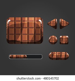 Set of chocolate different buttons