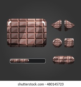 Set of chocolate different buttons
