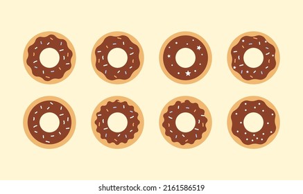 set of chocolate donut illustration