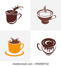 Set of Chocolate Drink logo design vector illustration, Creative Chocolate logo design concept template, symbols icons