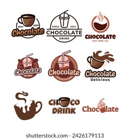 Set of  chocolate drink logo icon concept illustration