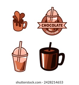 Set of  chocolate drink logo icon concept illustration