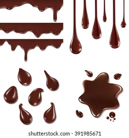 Set of chocolate drops and blots