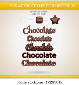 Set of Chocolate Graphic Styles for Design.