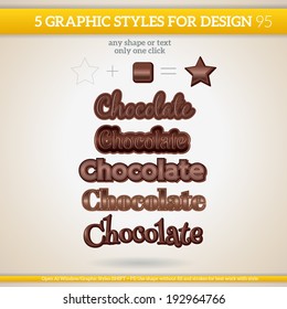 Set of Chocolate Graphic Styles for Design.