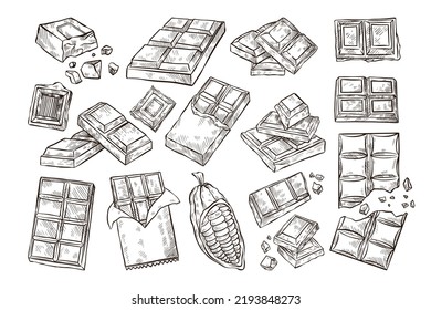 Set of Chocolate Handdrawn Illustration