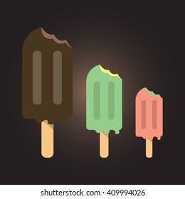set of chocolate lemon and sherbet ice cream vector design 