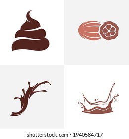 Set of Chocolate logo design vector illustration, Creative Chocolate logo design concept template, symbols icons