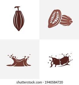 Set of Chocolate logo design vector illustration, Creative Chocolate logo design concept template, symbols icons