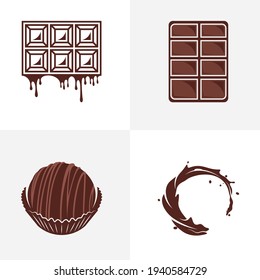 Set of Chocolate logo design vector illustration, Creative Chocolate logo design concept template, symbols icons