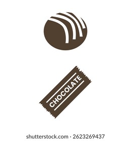 Set of Chocolate Outline icon, Editable Stroke