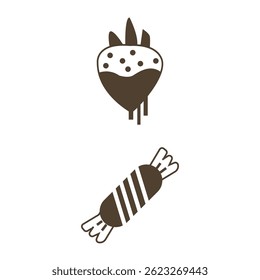 Set of Chocolate Outline icon, Editable Stroke