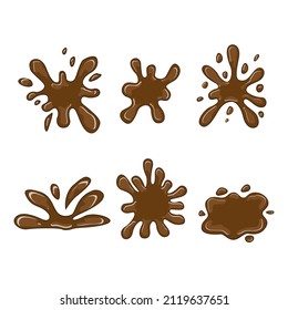 Set Of Chocolate Splat Vector Illustration In A Cartoon Flat Style