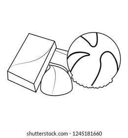 Set of chocolates black and white