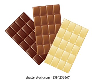 Set of chocolates. Realistic vector.