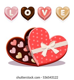 Set chocolates sweets for Valentine's Day