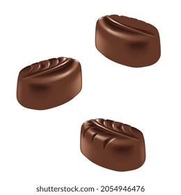 Un conjunto de chocolates en vector sobre un fondo blanco.