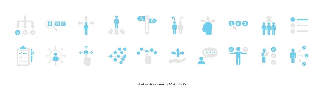 set of choice icon, choose, decision