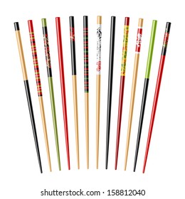 Set of chopsticks. Vector.