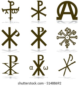 Set Christan vector. various religious symbols