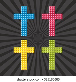 Set of christian cross 