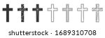 Set of Christian Cross. Abstract vector icons isolated. Vector illustration. Various black Christian Crosses.