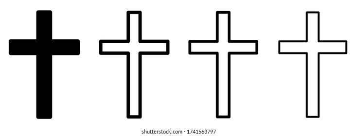 Set of Christian Cross. Christian Cros collection. Cross design symbol. Symbol of Christianity flat icon. Set hand drawn cross. VECTOR