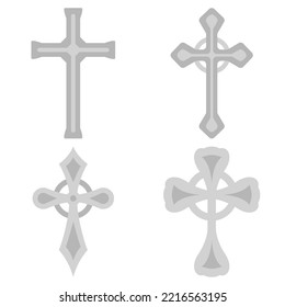 Set of Christian Cross isolated on white background