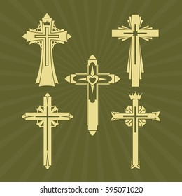 A set of Christian crosses.