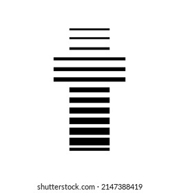 Set of christian crosses. Vector symbol on white background.
