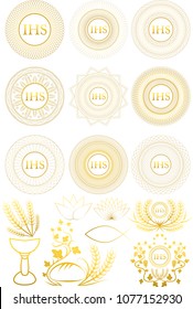 Set of Christian First Communion symbols