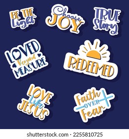 Set of Christian Quotes Stickers form the Bible