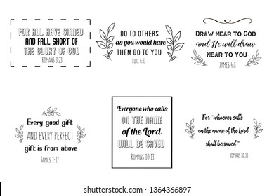 Set of Christian sayings. Bible verses vector quotes for typography and Social media post