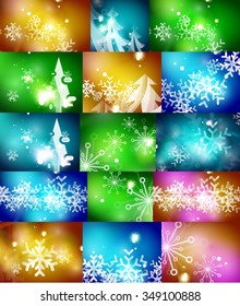 Set of Christmas abstract backgrounds. Vector illustration