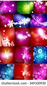 Set of Christmas abstract backgrounds. Vector illustration