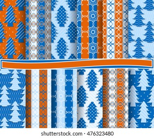 set of Christmas abstract vector paper with decorative shapes and design elements for scrapbook