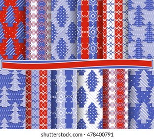 set of Christmas abstract vector paper with decorative shapes and design elements for scrapbook