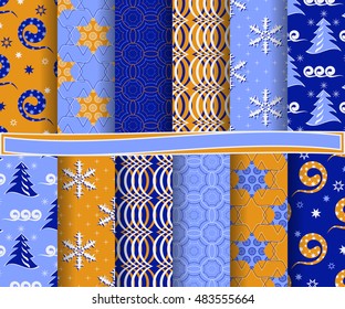 set of Christmas abstract vector paper with decorative shapes and design elements for scrapbook
