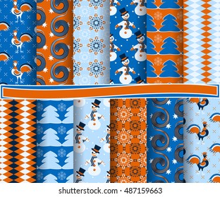 set of Christmas abstract vector paper with decorative shapes and design elements for scrapbook