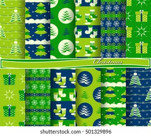 set of Christmas abstract vector paper with decorative shapes and design elements for scrapbook
