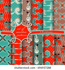 set of Christmas abstract vector paper with decorative shapes and design elements for scrapbook
