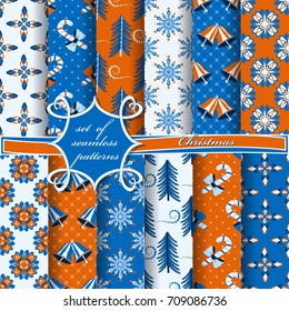 set of Christmas abstract vector paper with decorative shapes and design elements for scrapbook