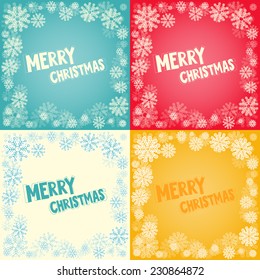 Set of Christmas background, Snow Frame. Vector Illustration.
