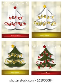 set of Christmas background with Christmas tree